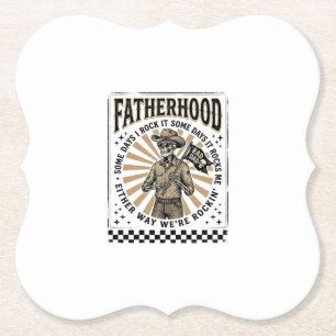 Vaderdag Vintage Skelet Cowboy Vader Shirt Ontwerp Kartonnen Onderzetters