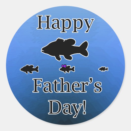 Vaderdag vis ronde sticker (Voorkant)