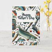 Vaderdag Vis Vakantie Groetkaart Kaart (Gele Bloem)