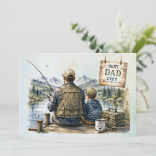 Vaderdag Viskaart • Beste Papa Ooit Feestdagenkaart