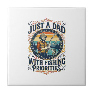 Vaderdag Vissen Papa Shirt Gewoon Een Papa Met Vis Tegeltje