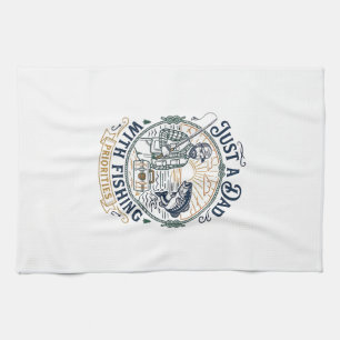 Vaderdag Vissen Papa T-shirt Gewoon Een Papa Met V Theedoek