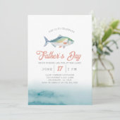 Vaderdag Vist bij de Lake Invitation Kaart (Staand voorkant)