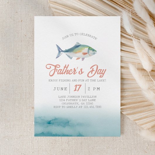 Vaderdag Vist bij de Lake Invitation Kaart