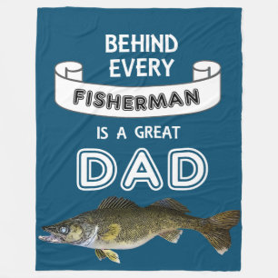 Vaderdag Vist geweldige pa Walleye Fleece Deken
