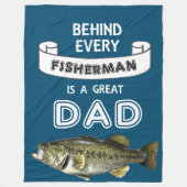 Vaderdag Vist grote pa Largemouth Bass Fleece Deken (Voorkant)