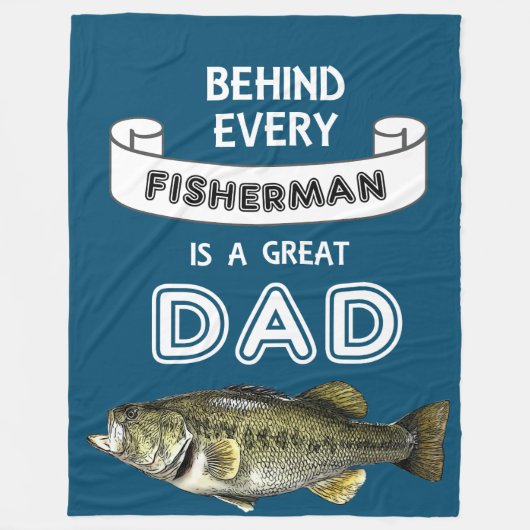 Vaderdag Vist grote pa Largemouth Bass Fleece Deken (Voorkant)