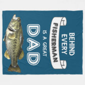 Vaderdag Vist grote pa Largemouth Bass Fleece Deken (Voorkant (Horizontaal))