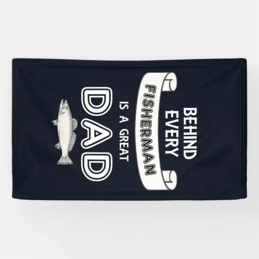 vaderdag Vist grote vaders feestbanner Spandoek (Horizontaal)