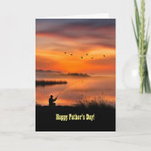 Vaderdag Viste Visser aan oever van meer Kaart (Voorkant)