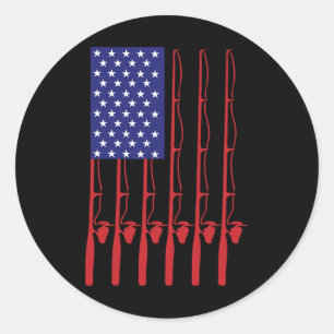 Vaderdag Visvlag Vissen  Ronde Sticker