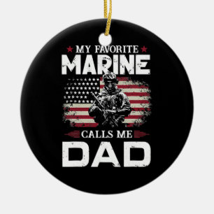 Vaderdag vlag Mijn favoriete marinier noemt me pap Keramisch Ornament
