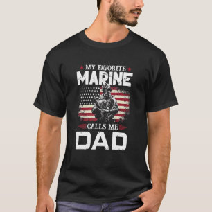 Vaderdag vlag Mijn favoriete marinier noemt me pap T-shirt