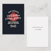 Vaderdag Vlees Roken BBQ Pit Master Vader Notitiekaartje (Voorkant / Achterkant)