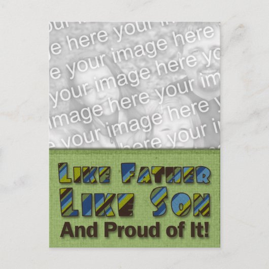 Vaderdag VOEG UW FOTO TOE ALS VADER ALS ZOON Briefkaart (Voorkant)