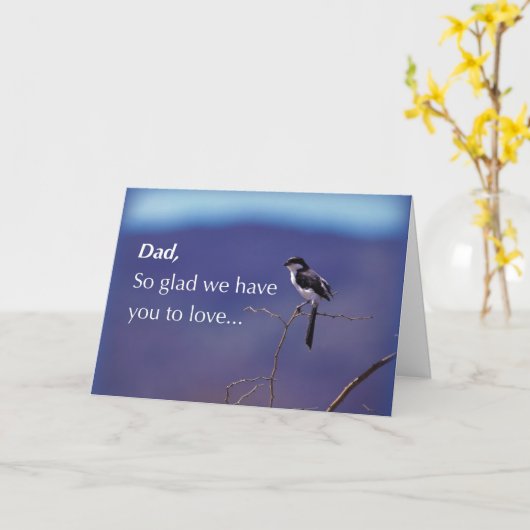 Vaderdag Vogel in Boom Kaart (Gele Bloem)