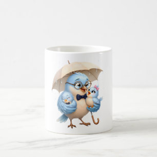 Vaderdag Vogel Koffiemok   Schattige vader en baby