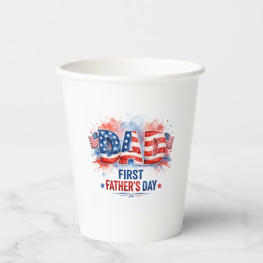 Vaderdag vol patriottisme papieren bekers (Voorkant)
