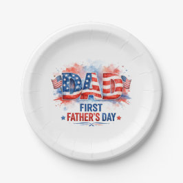 Vaderdag vol patriottisme papieren bordje