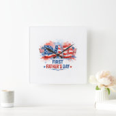 Vaderdag vol patriottisme vierkante klok (Huis)