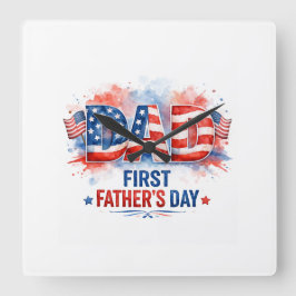 Vaderdag vol patriottisme vierkante klok
