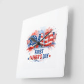 Vaderdag vol patriottisme vierkante klok (Hoek)