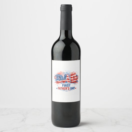 Vaderdag vol patriottisme wijn etiket (Voorkant)