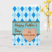 Vaderdag voor #1 God Dad, Argyle Design Kaart (Gele Bloem)
