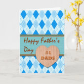 Vaderdag voor allebei van Mijn Dads, Hart, Argyle Kaart (Gele Bloem)