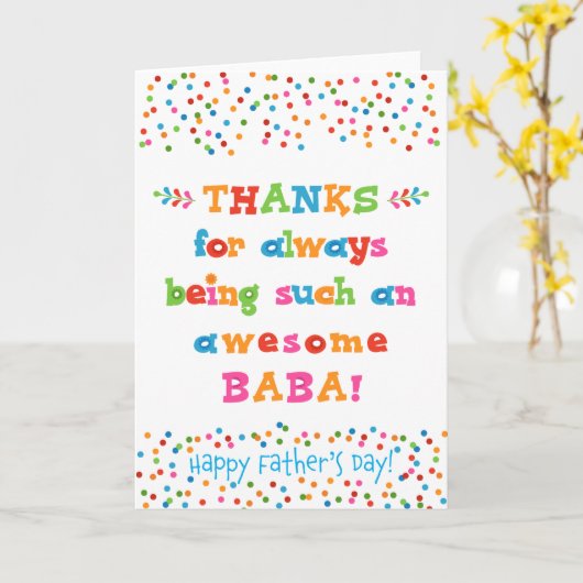 Vaderdag voor Baba Kaart (Gele Bloem)