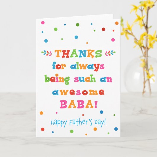 Vaderdag voor Baba Kaart (Gele Bloem)