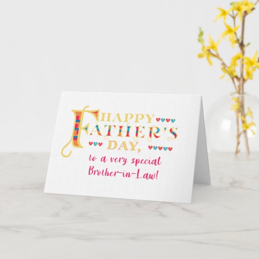 Vaderdag voor Broeder in Word Art Kaart in de rech (Gele Bloem)