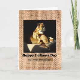 Vaderdag voor Brother, Boxer en Tabby Cat Kaart