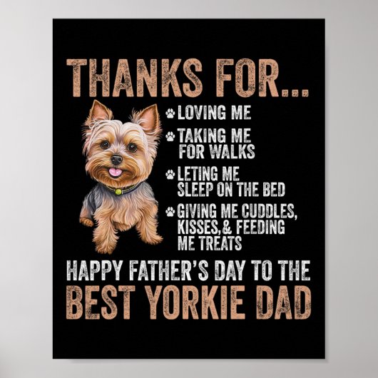 Vaderdag voor de beste Yorkie Dad Yorkshire Terri Poster (Voorkant)