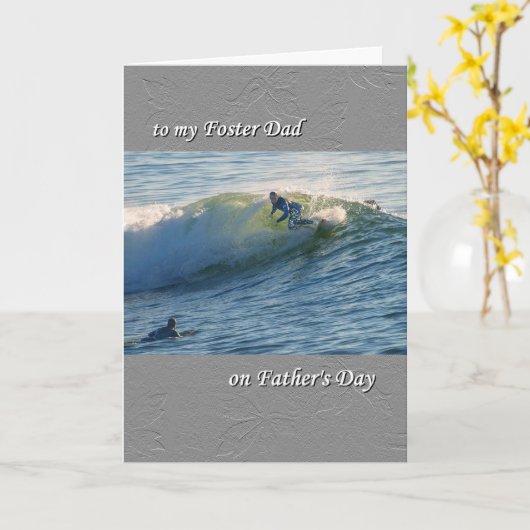 Vaderdag voor Foster Dad - Surfen Kaart (Gele Bloem)
