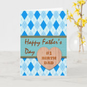 Vaderdag voor Geboortevader, Wood Heart, Argyle Kaart (Gele Bloem)