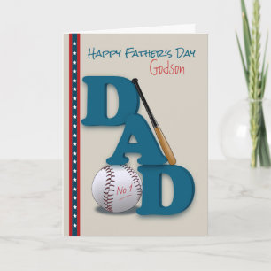 Vaderdag voor Godson Baseball Theme No.1 Dad Kaart