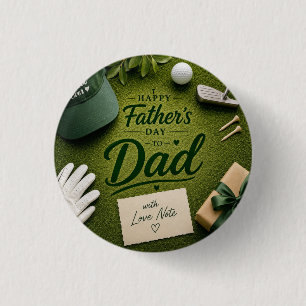 Vaderdag voor golf vader ronde button 3,2 cm