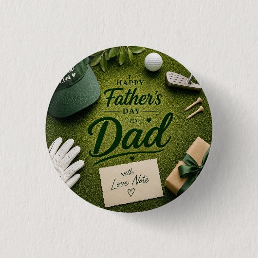 Vaderdag voor golf vader ronde button 3,2 cm (Voorkant)