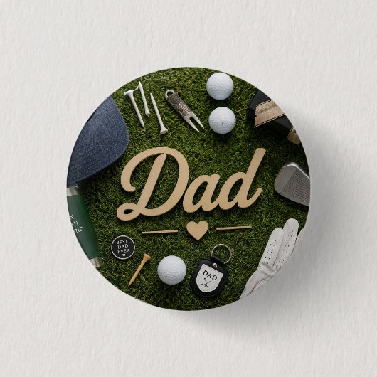 Vaderdag voor golf vader ronde button 3,2 cm (Voorkant)