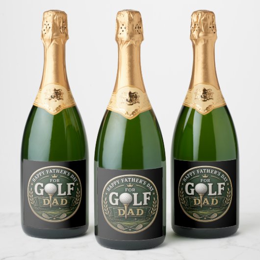 Vaderdag voor golf vader sparkling wijnetiket (Flessen)