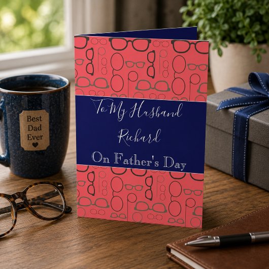Vaderdag voor Husband Red en Blue Kaart