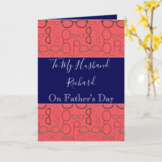 Vaderdag voor Husband Red en Blue Kaart (Gele Bloem)