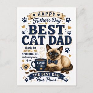 Vaderdag voor kattenvader briefkaart