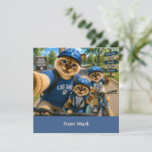 Vaderdag voor kattenvader kat fietst kaart (Staand voorkant)