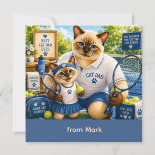 Vaderdag voor kattenvader katten tennis liefhebber kaart