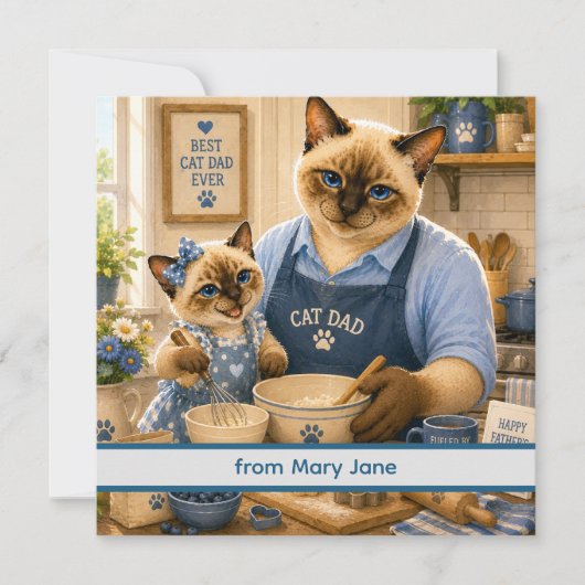 Vaderdag voor kattenvader kattenliefhebbers kaart (Voorkant)