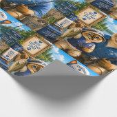 Vaderdag voor kattenvader visliefhebber cadeaupapier (Hoek)