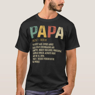 Vaderdag voor mannen Papa Definition opa T-shirt