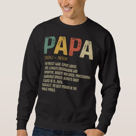 Vaderdag voor mannen Papa Definition opa Trui (Voorkant)